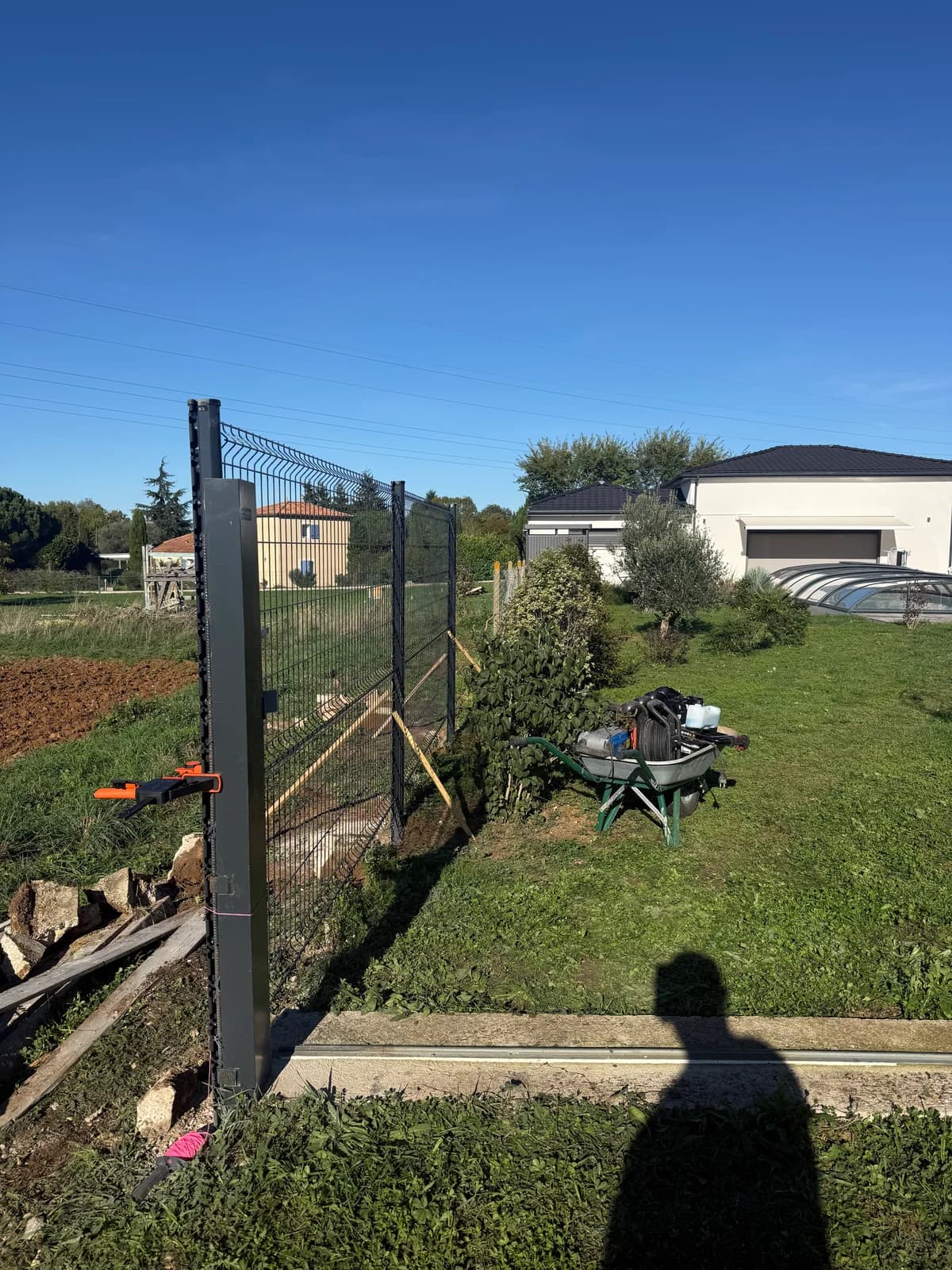 Pose de clôture